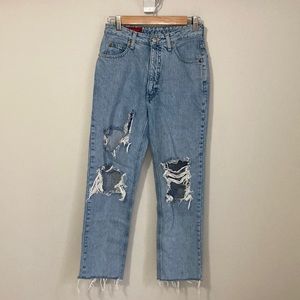 Custom distressed Banana Republic Jeans, size 6, medium wash